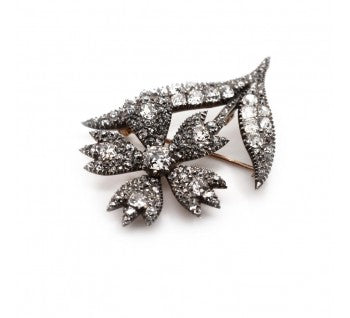 Georgian Diamond Flower Brooch, 5.50 carats
