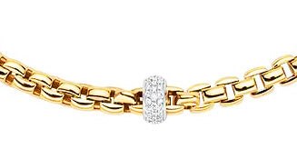 Eka Anniversario FOPE Flex'It 18ct Yellow Gold Necklace, Pave Diamonds