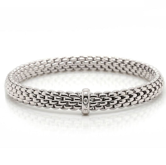 18ct White Gold Round Brilliant Diamond Line Bracelet