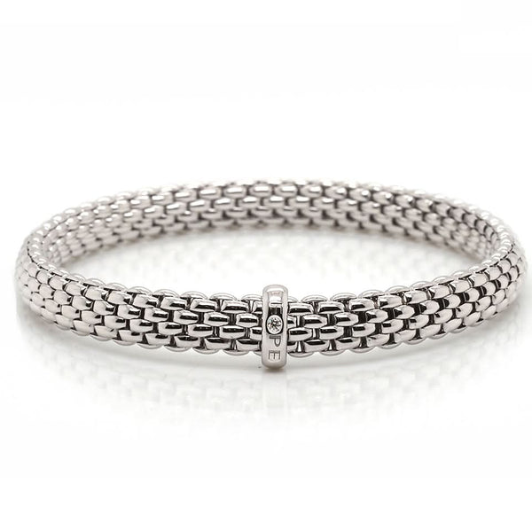 18ct White Gold Round Brilliant Diamond Line Bracelet