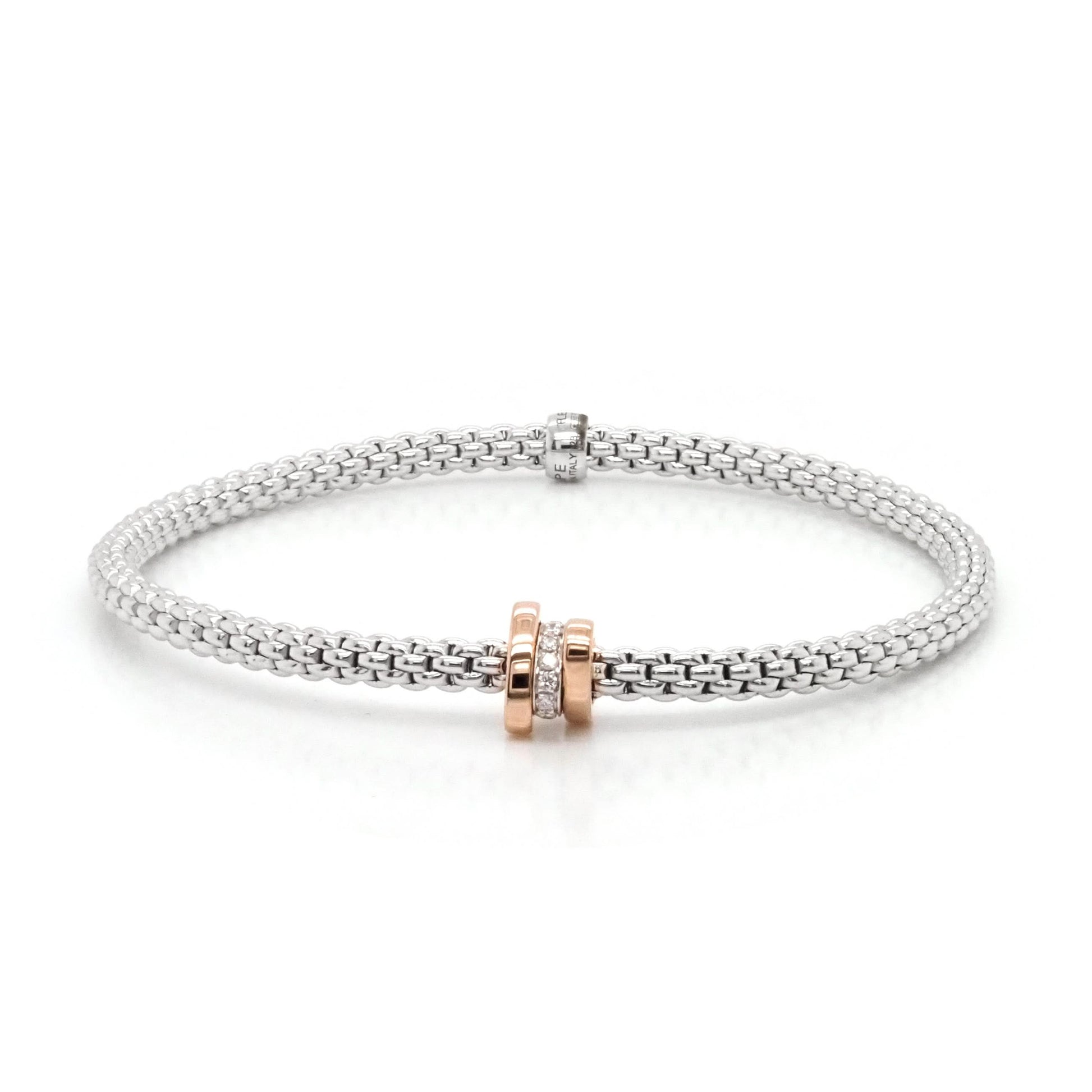 FOPE Prima 18ct White Gold 'Flex'it Prima' Bracelet with Rondels