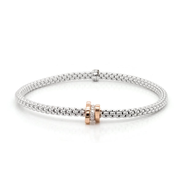 FOPE Prima 18ct White Gold 'Flex'it Prima' Bracelet with Rondels