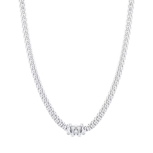 FOPE Prima White Gold Necklace with White Gold Diamond-set Rondels