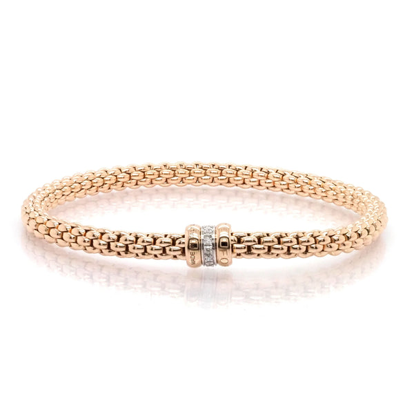 FOPE Solo 18ct Rose Gold Flex'it Bracelet