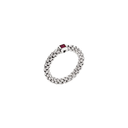 FOPE Designer Jewellery FOPE Souls 18ct White Gold Ruby-Set 'Flex'it' Ring