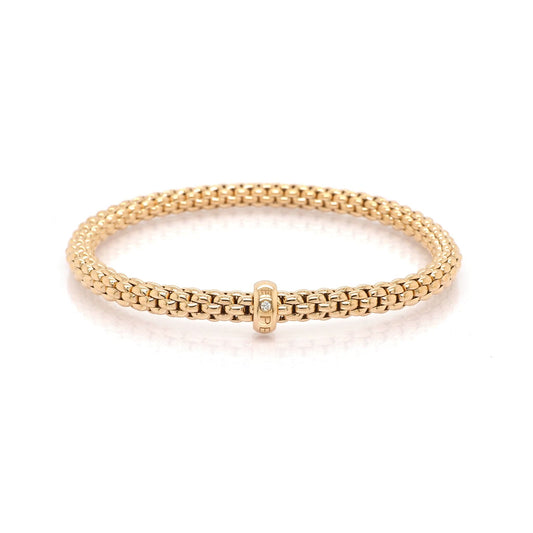 FOPE Jewellery FOPE 18ct Rose Gold Flex'it Bracelet with Diamond-Set Rondel