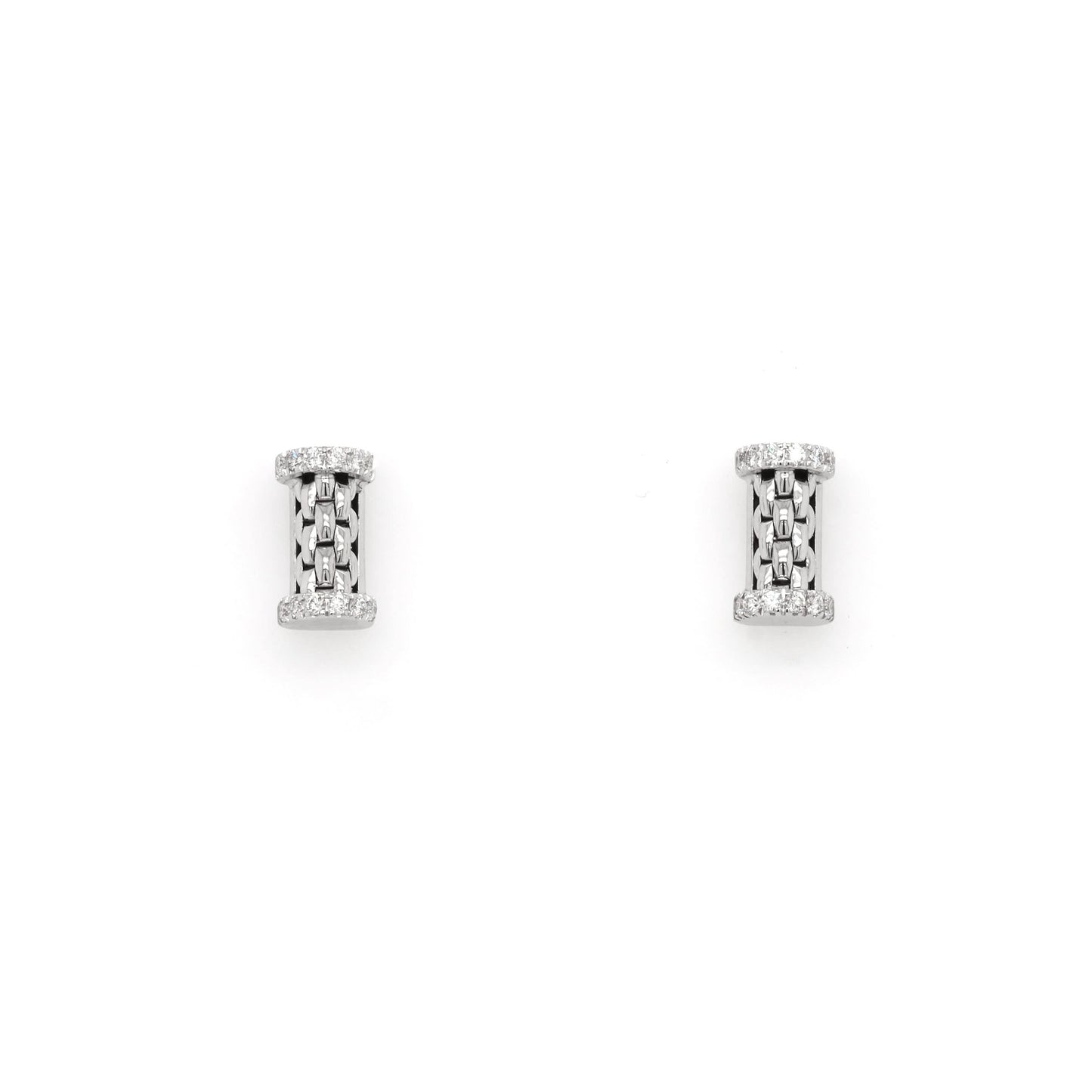 FOPE 18 Carat White Gold Essentials Stud Bar Diamond-Set Earrings