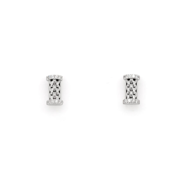 FOPE 18 Carat White Gold Essentials Stud Bar Diamond-Set Earrings
