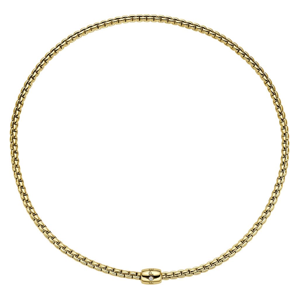 FOPE EKA Flex'it Yellow Gold Necklace with Diamond-set Push Clasp