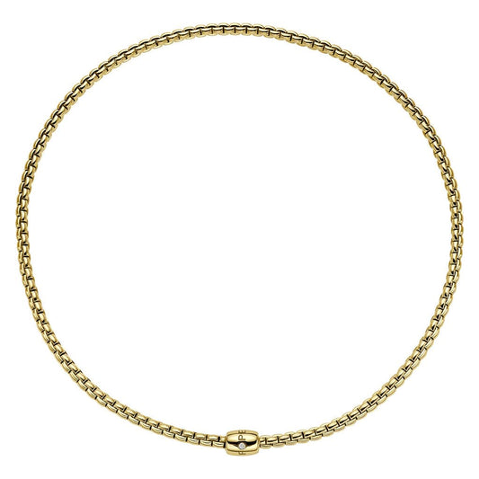 FOPE EKA Flex'it Yellow Gold Necklace with Diamond-set Push Clasp