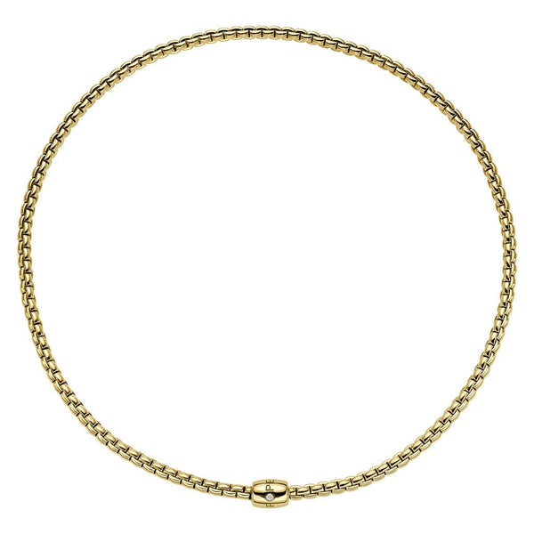 FOPE EKA Flex'it Yellow Gold Necklace with Diamond-set Push Clasp