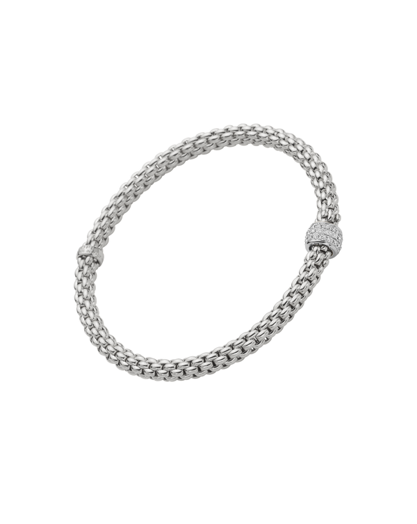 Fope Solo Collection Flex It 18ct White Gold Bracelet with Diamonds