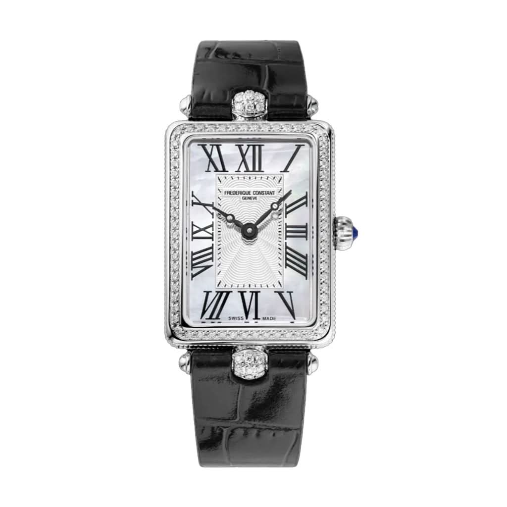 Frederique Constant Classics Art Deco Carree Quartz Stainless Steel Diamond Set Watch 40mm FC-200MPW2ACD6