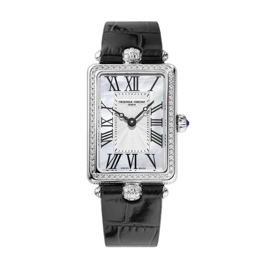 Frederique Constant Classics Art Deco Carree Quartz Stainless Steel Diamond Set Watch 40mm FC-200MPW2ACD6