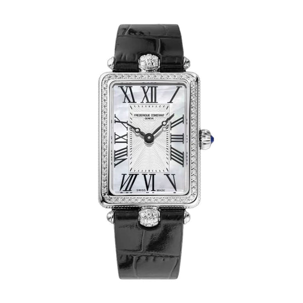 Frederique Constant Classics Art Deco Carree Quartz Stainless Steel Diamond Set Watch 40mm FC-200MPW2ACD6