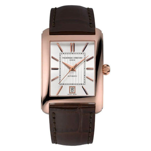 Frederique Constant Classics Rose Gold PVD Date Watch on brown leather strap FC-303V4C4