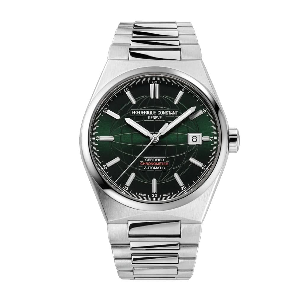 Frederique Constant Highlife Chronograph COSC Certified Automatic Watch, stainless steel, with a dark green dial FC-303G3NH6B