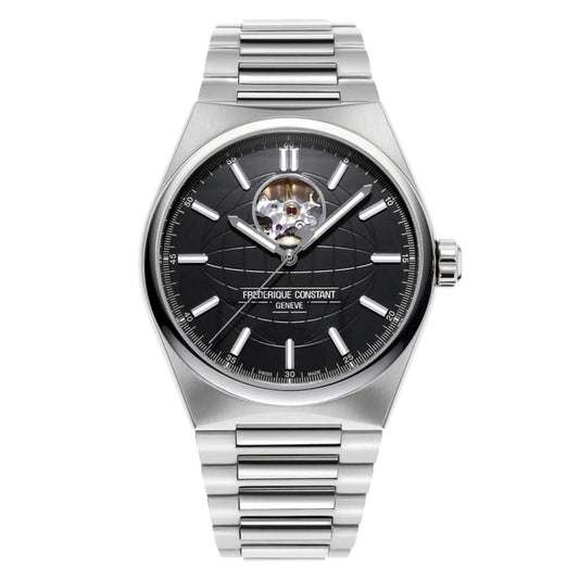 Frederique Constant Highlife Heart Beat Automatic Watch, FC-310B4NH6B in stainless steel with a black dial