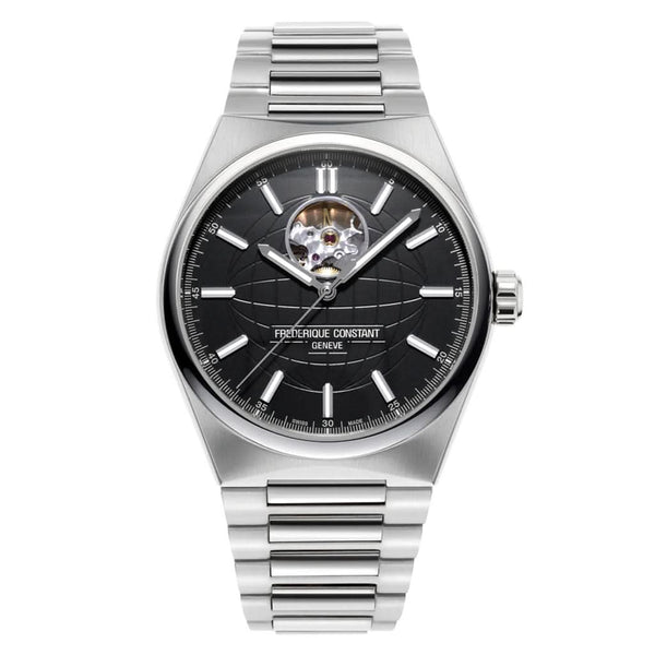 Frederique Constant Highlife Heart Beat Automatic Watch, FC-310B4NH6B in stainless steel with a black dial