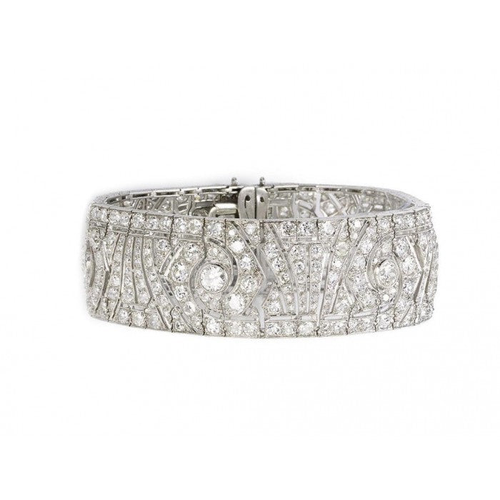 Antique French Art Deco Diamond Platinum Bracelet