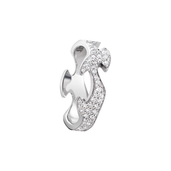 Georg Jensen Designer Jewellery Georg Jensen Fusion Pave Diamond Set Centre Ring - 18ct White Gold