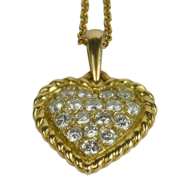 Van Cleef and Arpels Diamond Gold Heart Pendant, 1.00 carat total