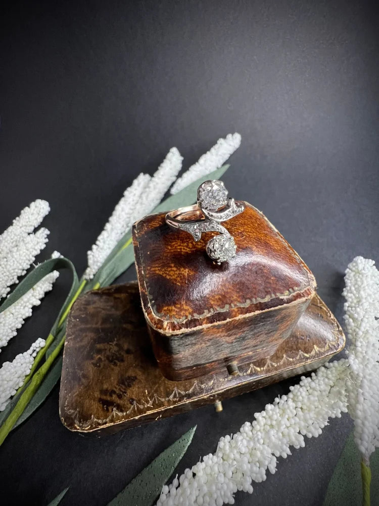 Belle Epoque Antique Diamond Toi et Moi Two Stone Ring