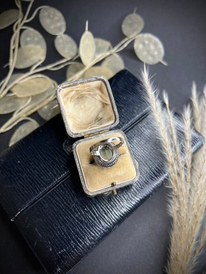 Vintage 18ct White Gold Aquamarine and Diamond Tiered Dress Ring