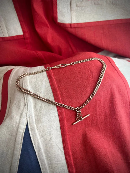 Antique 9ct Rose Gold Albert Chain Necklace