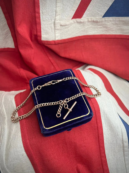 Antique 9ct Rose Gold Albert Chain Necklace