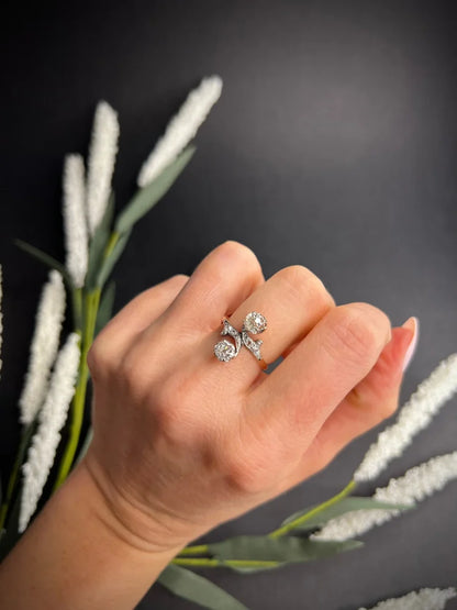 Belle Epoque Antique Diamond Toi et Moi Two Stone Ring