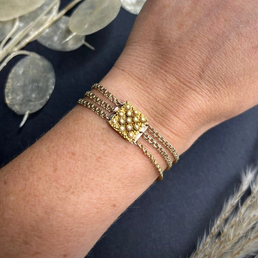 Antique 15ct Gold Georgian Cannetille Chain Bracelet