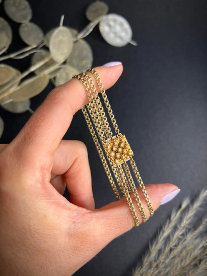 Antique 15 ct Gold Georgian Cannetille Chain Bracelet