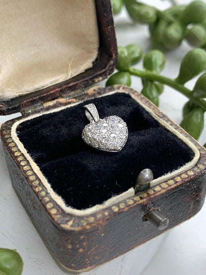 Platinum Diamond Pave Heart Pendant
