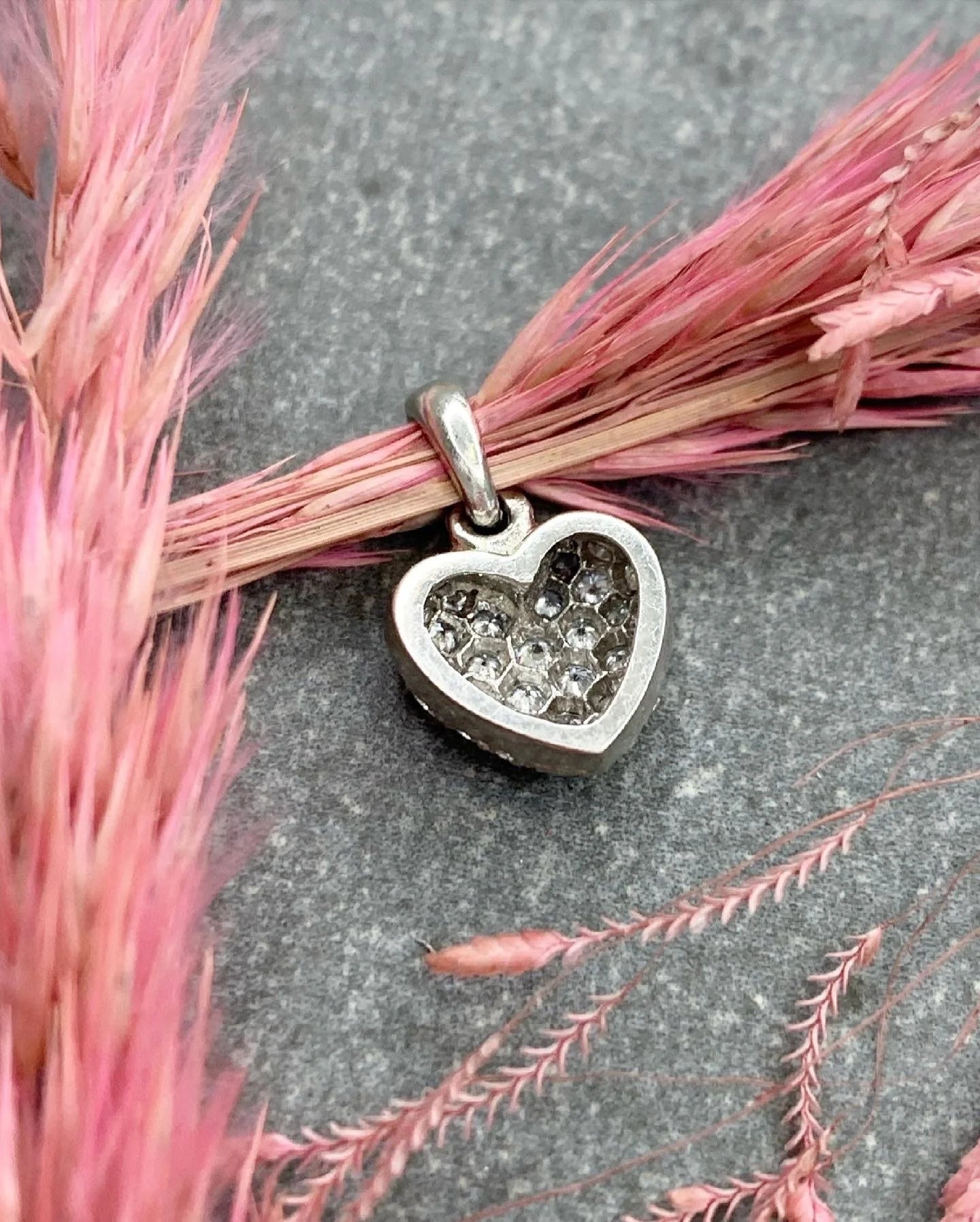Platinum Diamond Pave Heart Pendant