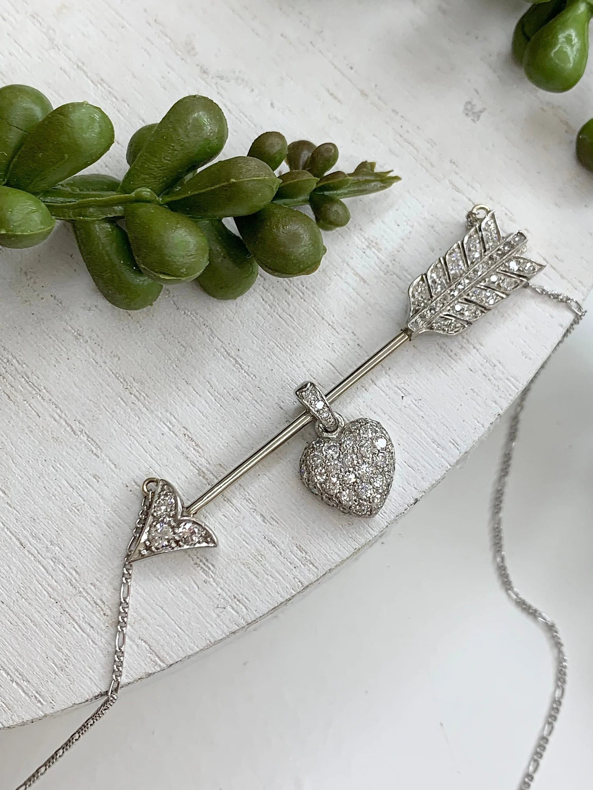 Platinum Diamond Pave Heart Pendant
