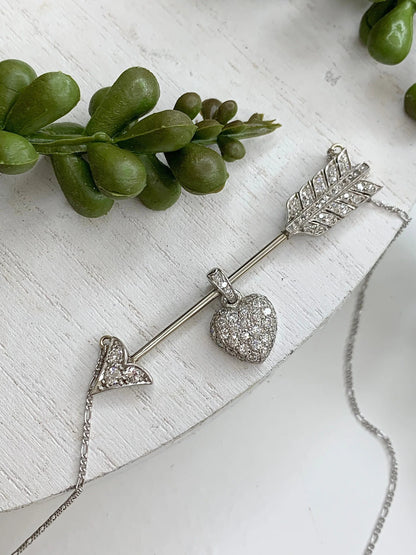 Platinum Diamond Pave Heart Pendant