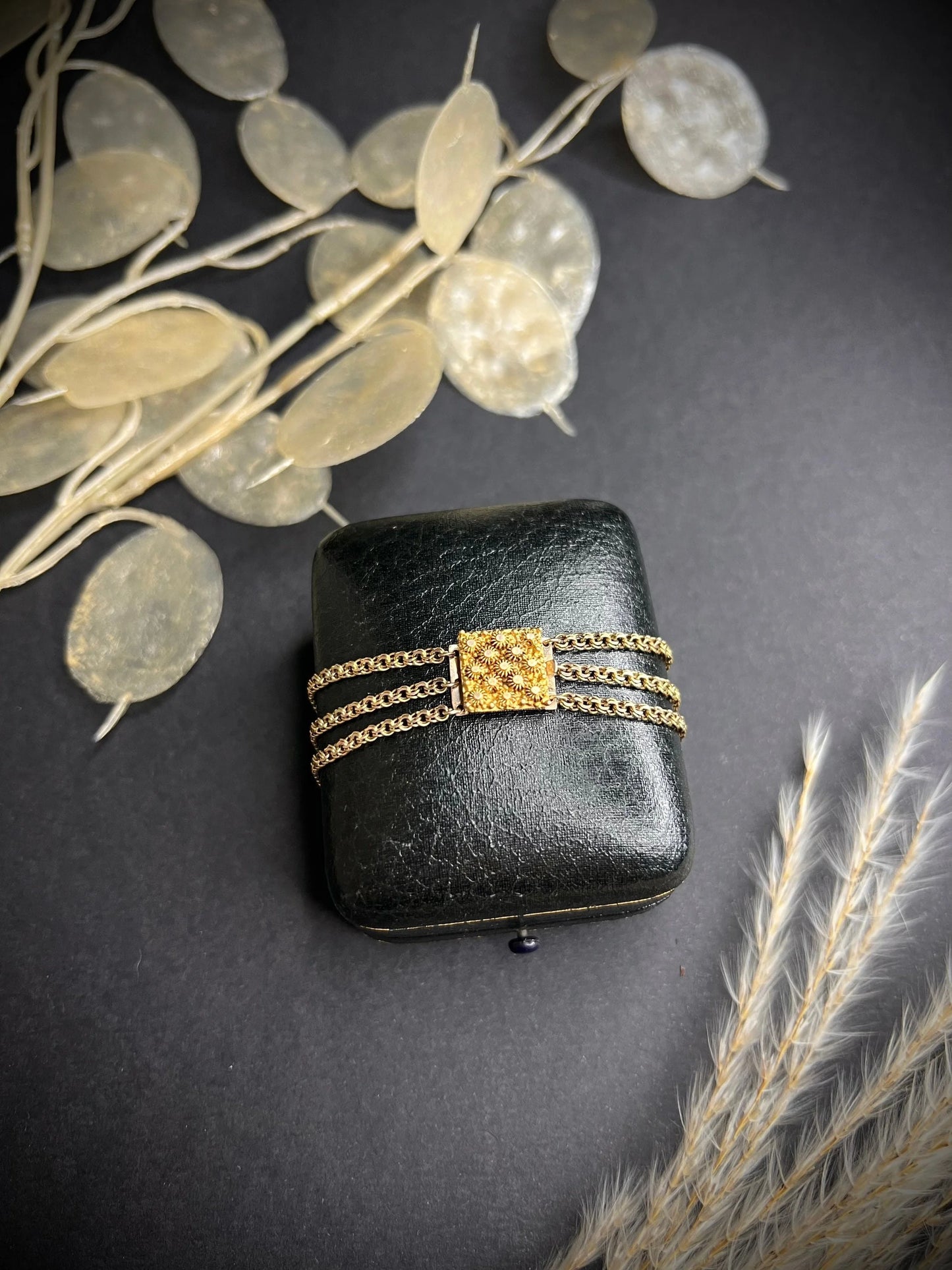 Antique 15 ct Gold Georgian Cannetille Chain Bracelet