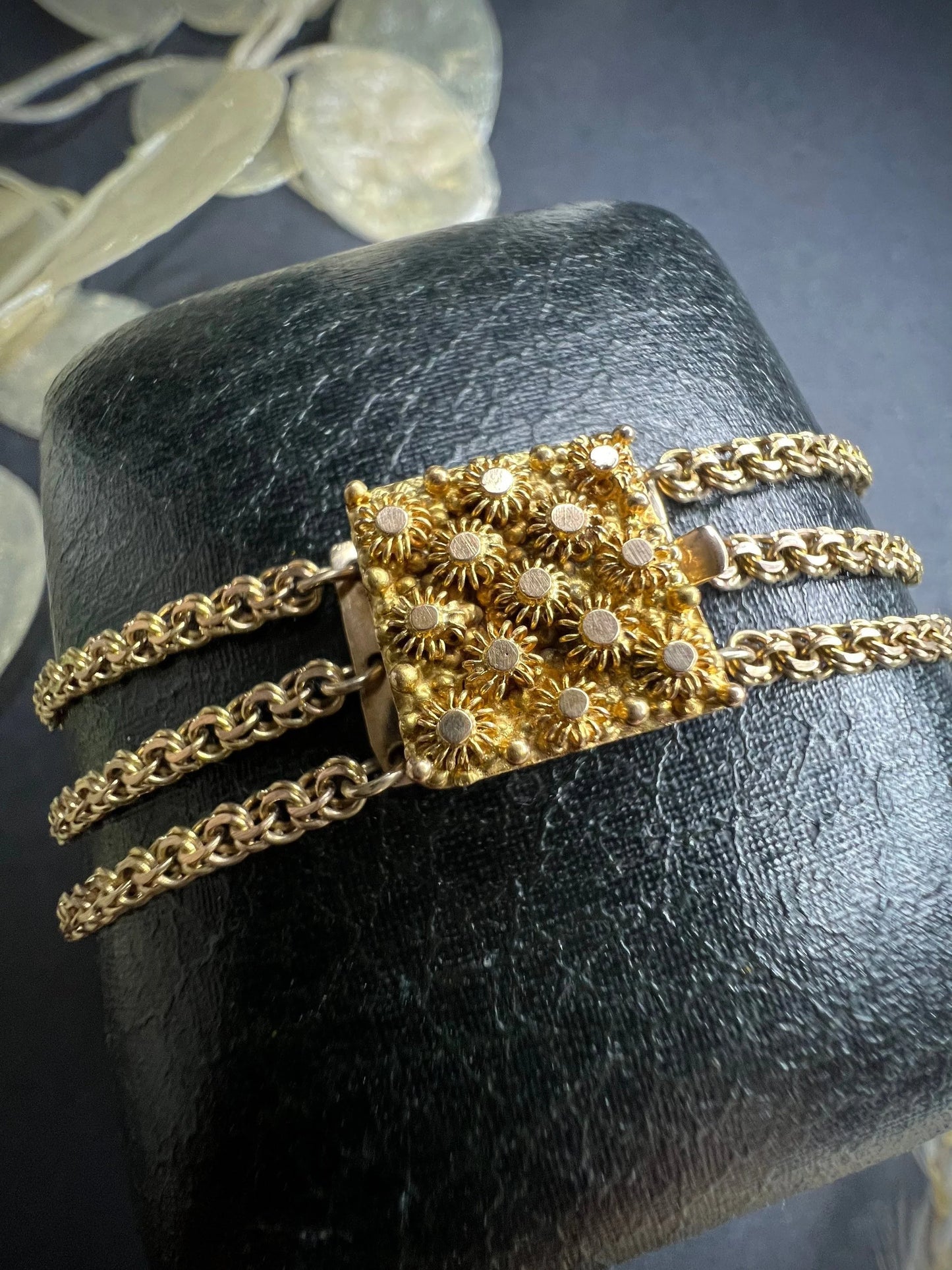 Antique 15 ct Gold Georgian Cannetille Chain Bracelet