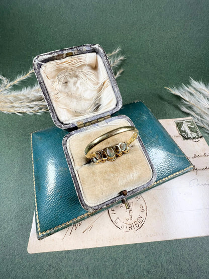 Antique 18 Carat Yellow Gold, Platinum, Opal and Diamond Ring, Circa 1920