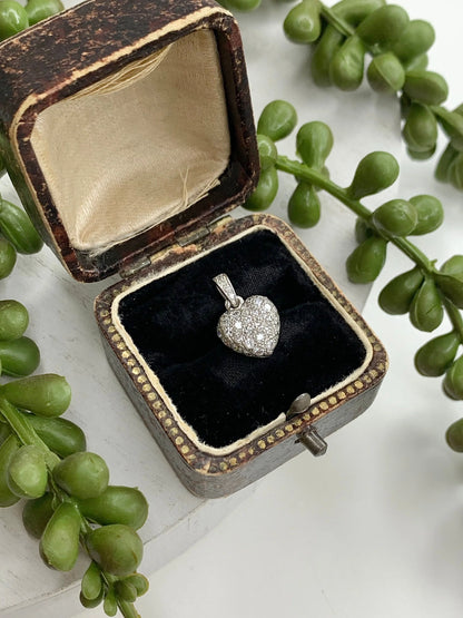 Platinum Diamond Pave Heart Pendant