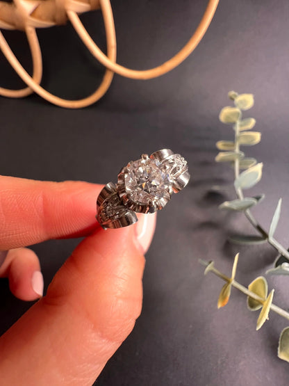 Antique Platinum 0.60 Carat Single Stone Diamond Engagement Ring, Circa 1920