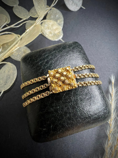 Antique 15 ct Gold Georgian Cannetille Chain Bracelet