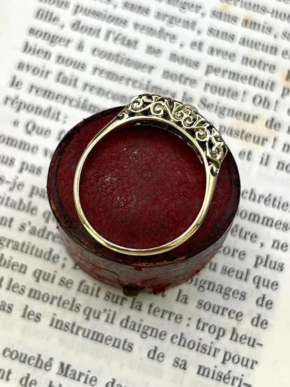 Edwardian Antique Acrostic ADORE Ring with Amethyst Diamond Opal Ruby Emerald