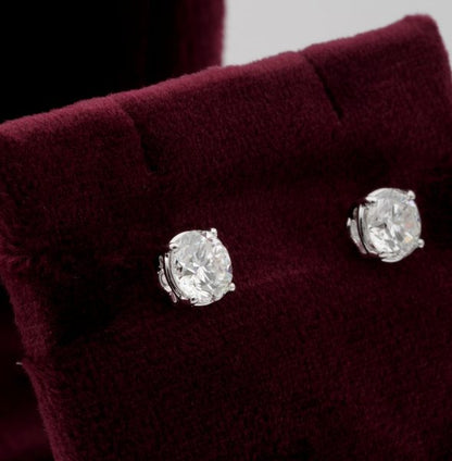 1.65ct Round Brilliant Cut Diamond Stud Earrings, IGN Certified