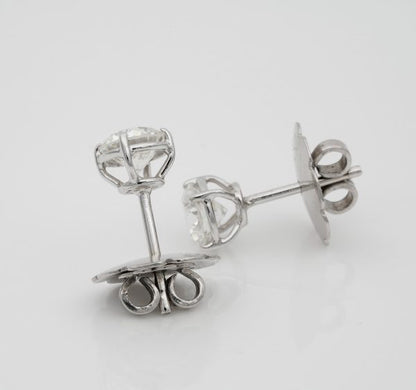 1.65ct Round Brilliant Cut Diamond Stud Earrings, IGN Certified