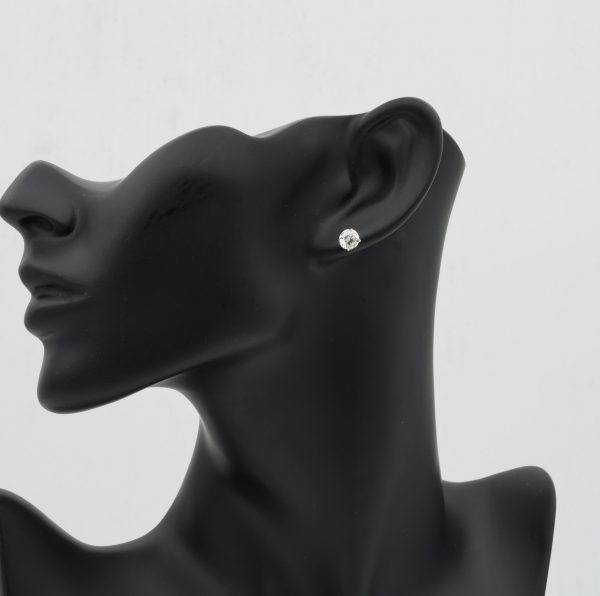 1.65ct Round Brilliant Cut Diamond Stud Earrings, IGN Certified