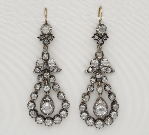 Antique Georgian 5.50ct Diamond Drop Earrings