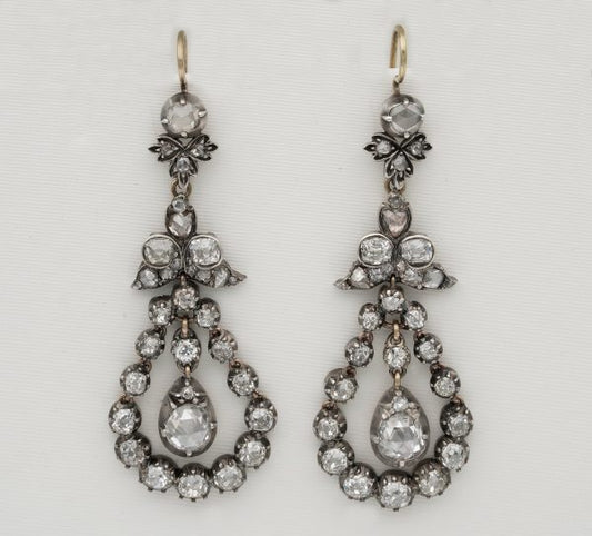 Antique Georgian 5.50ct Diamond Drop Earrings