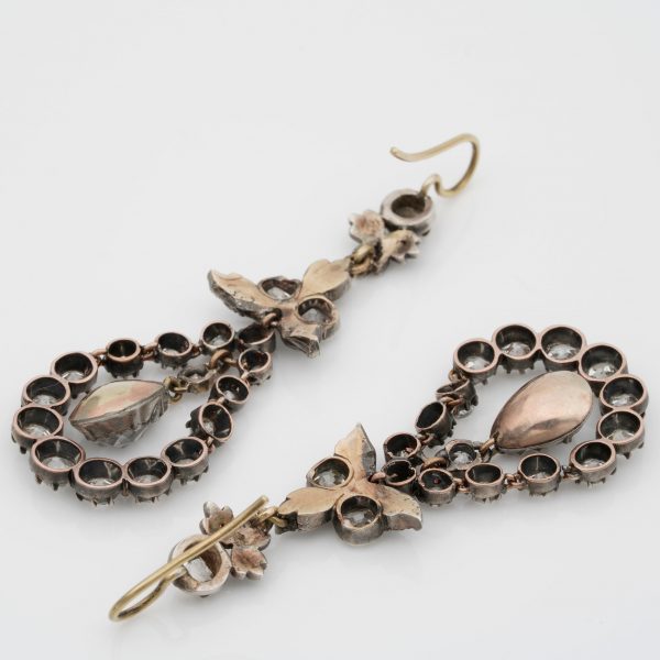 Antique Georgian 5.50ct Diamond Drop Earrings
